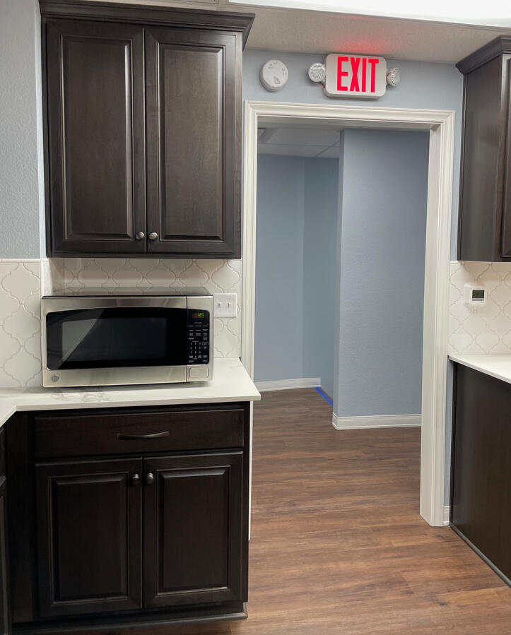 Equipped with a microwave.